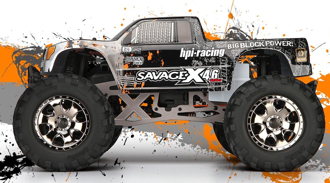 SAVAGE X 4.6 SILVER/BLACK BODYماشین سوختی
